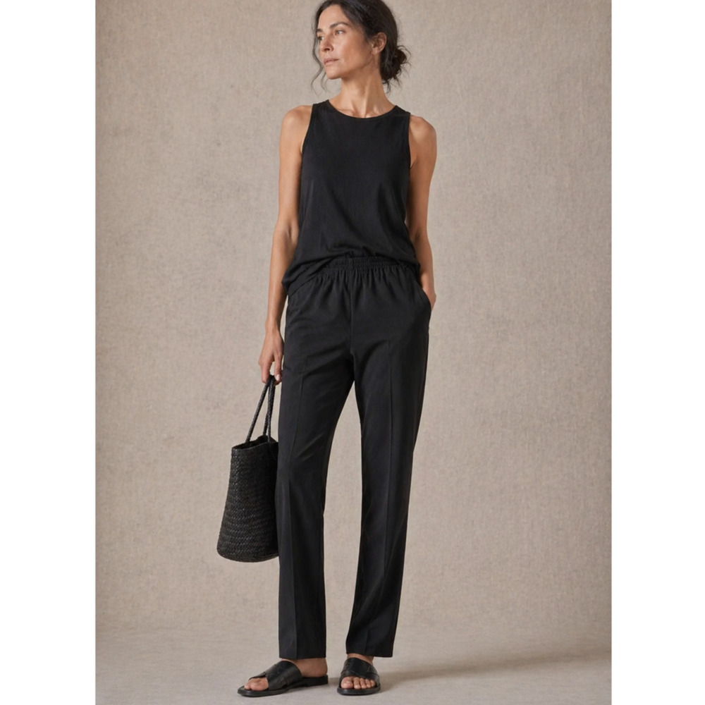 eskandar 2 Wool Stretch Narrow Trouser $895 Pull On Minimalist Straight Leg Pant